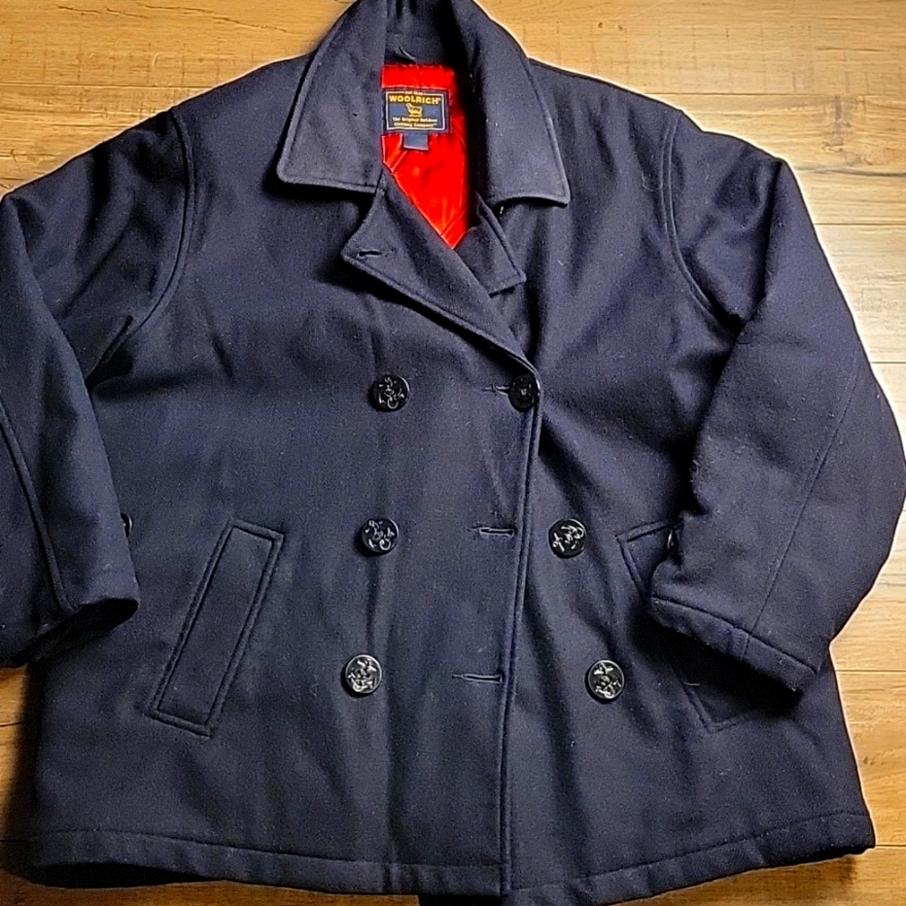 Womens Woolrich Navy Blue Peacoat sz Large